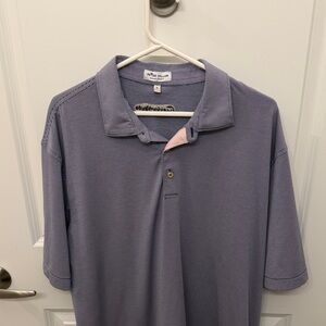 Peter Millar x TaylorMade Striped Blue Polo Shirt